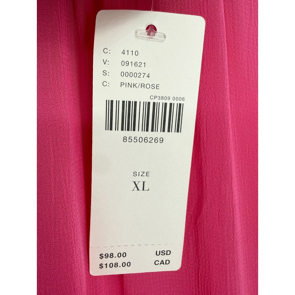 NWT Anthropologie Womens Long Sleeve Sheer Tunic Dress Pink Bell Sleeve Size XL - Picture 4 of 12
